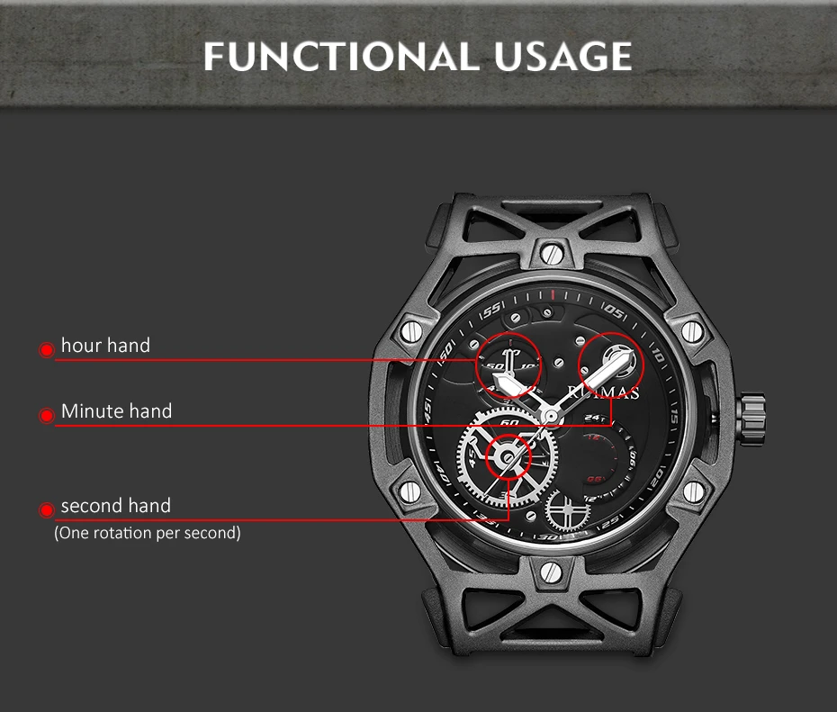 Ruimas Модные Черные Мужские модельные дизайнерские Роскошные военные светящиеся часы Кожаные Классические наручные часы для мужчин