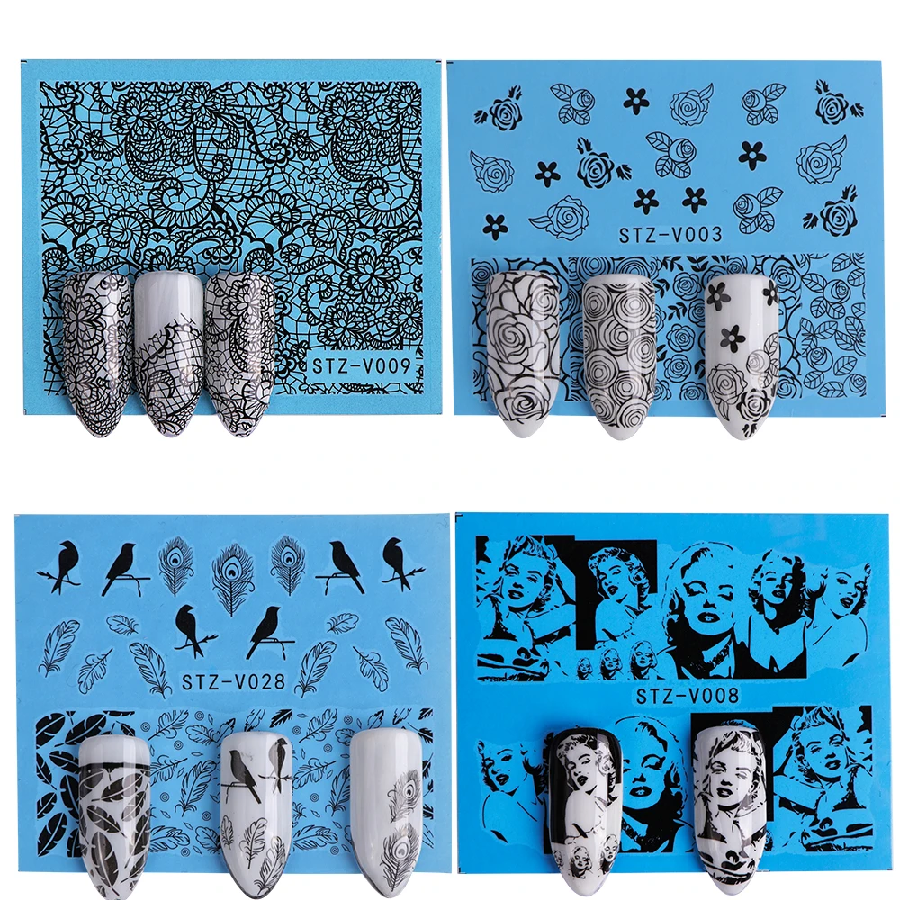 48 pcs مسمار ملصقا أبيض أسود المياه صائق مجموعة مثير الدانتيل زهرة ل Diy المتزلج تلميح مسمار التصميم أداة مسمار الديكور STZV001-048 48 pcs مسمار ملصقا أبيض أسود المياه صائق مجموعة مثير الدانتيل زهرة ل Diy المتزلج تلميح مسمار التصميم أداة مسمار الديكور STZV001-048
