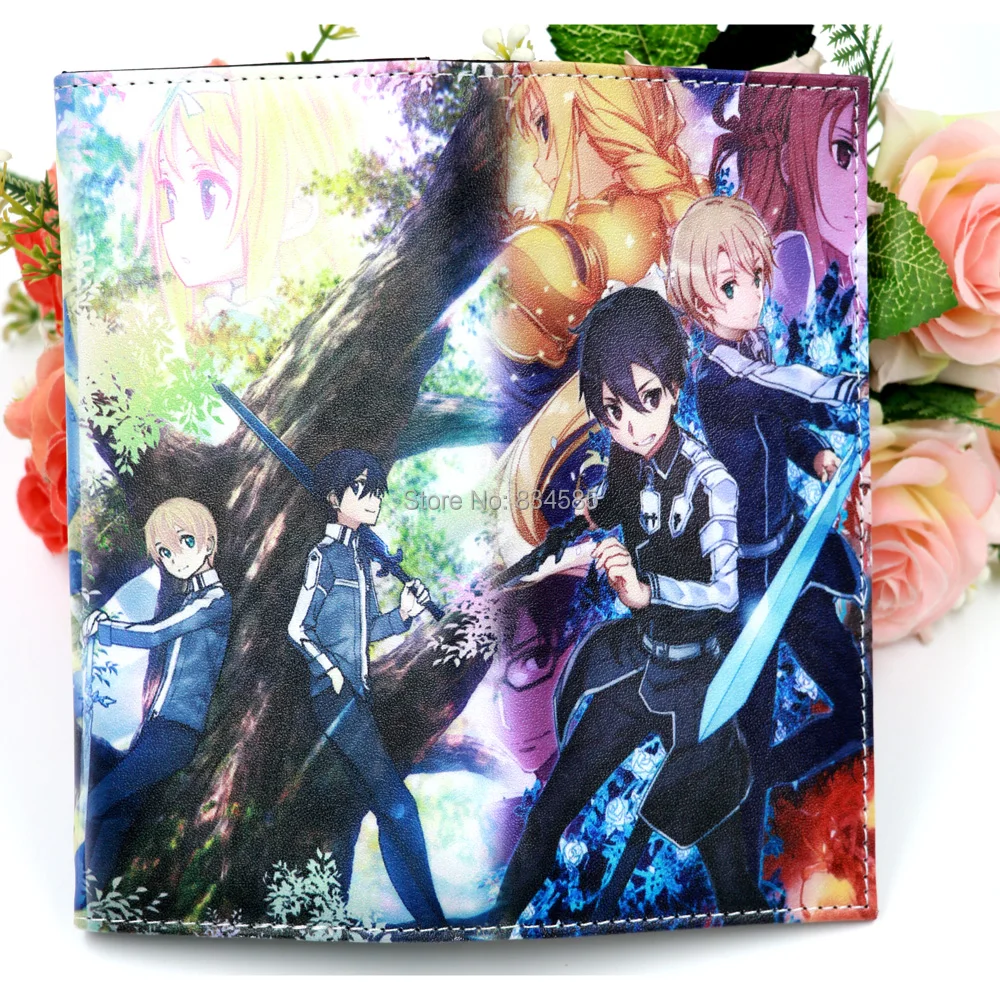 SAO Anime Sword Art Online Long Wallet Kirigaya Kazuto Synthetic Leather Purse