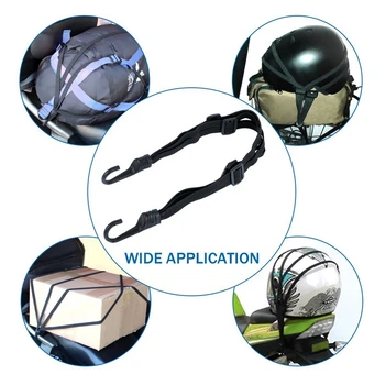 

Motorcycle Helmet Elastic Rope Strap Tensioner Elastic With Hook 43inch Max Length Tensioning Belts Retractable Helmet Luggage