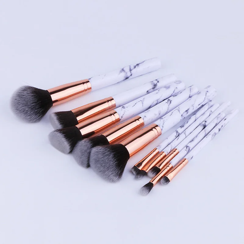 

Best 10Pcs/Set Professional Makeup Brushes Marbling Handle Eye Shadow Eyebrow Lip Eye Make Up Brush Comestic Tools QQ99