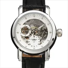Лидирующий бренд женские часы победитель полые кожаный ремешок классические женские часы с бриллиантами Скелет autonatic платье Механические часы