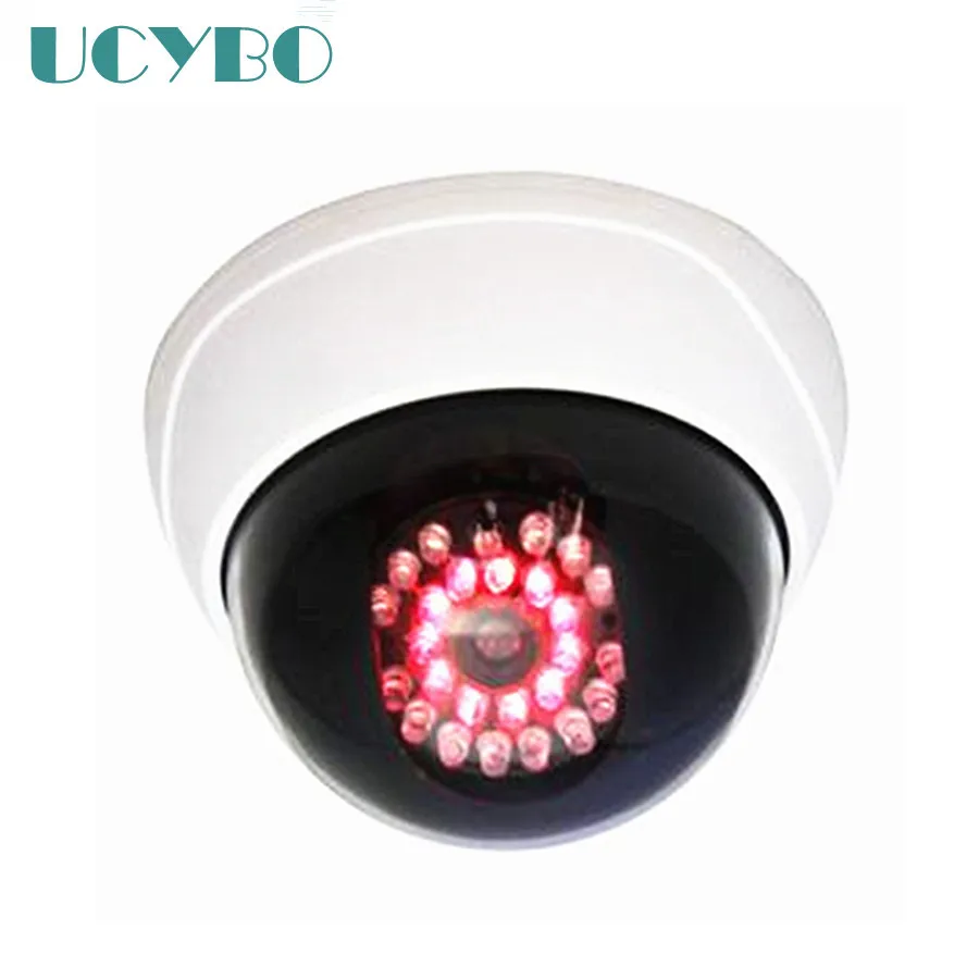 

White Dummy fake Indoor Security surveillance wireless Dome Camera Emulational 360L/R rotation Red LED light Fake Camera