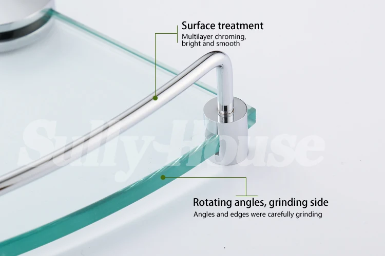 Салли дом Ванная Комната Из Нержавеющей Стали Угловой 8 мм толщина закаленное стекло полка, ванная комната треугольные стеклянные полки, душевая стойка