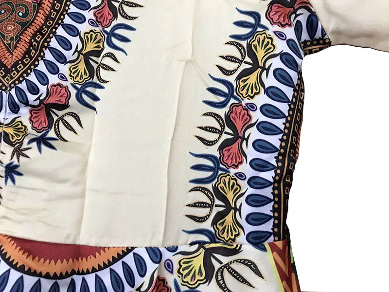 Женское платье с принтом Дашики в африканском стиле для взрослых, короткое платье с длинными рукавами и воротником с рюшами, платье с завязками на спине, открытая одежда с разрезом спереди для женщин