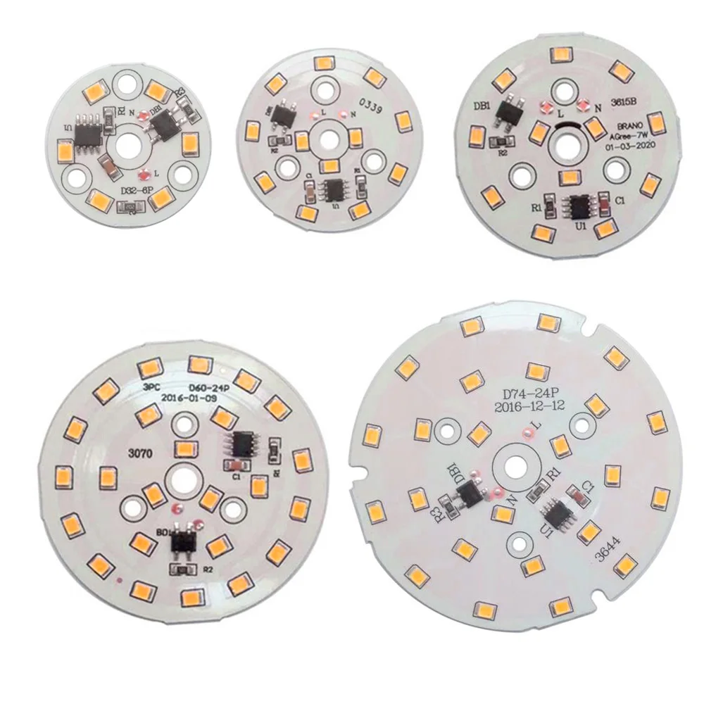 Светодиодный SMD чип 3 Вт, 5 Вт, 7 Вт, 9 Вт, 12 Вт, Смарт IC, не драйвер, светильник с бусинами для DIY, светильник вниз, белый, теплый белый