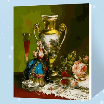 

DIY Painting By Numbers Acrylic Paint By Number doll teapot pot HandPainted Oil Painting On Canvas For Home Decor free shipment