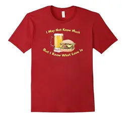 Мужской Бренд GILDAN Рубашка Пиво Burger любовь Еда вечерние забавными гамбургер футболка Для мужчин; короткий рукав Футболка уличные футболки