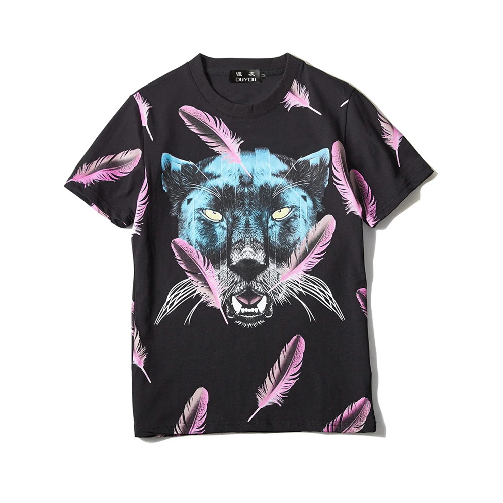 

NWT Women's & Men's Feather Bear Head Graphic Designer MMA Muscle T-shirt Women Fashion Printed Short T shirt Male quality Tees