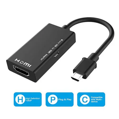 

Micro USB to HDMI Adapter MHL Micro USB Male to HDMI Female Adapter Cable for Samsung Galaxy S5 S4 S3 Note4 Note 3 Note 2 3D11