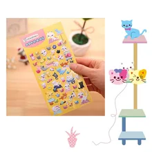 2016 New DIY Lovely Miss Cat perspective puffy sticker book stickers decorative stickers