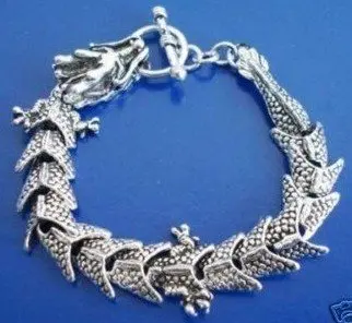

Wonderful Chinese Tibetan silver dragon bracelet shipping free