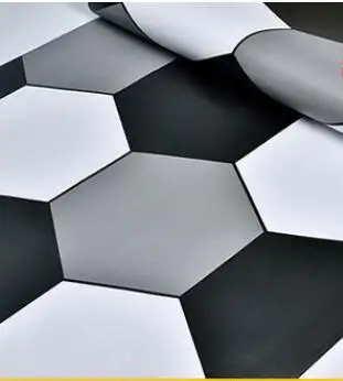Утолщенные современные просто черные шестигранные водонепроницаемые самоклеющиеся плитки обои Мода Ванная комната Кухня ПВХ решетки стикер на стену - Цвет: wear-resisting