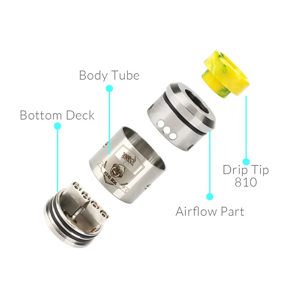 Катушка отец король RDA атомайзер 810 капельный наконечник 24 мм бак Регулируемый воздушный поток тепловой провод для бокс мод для электронных сигарет