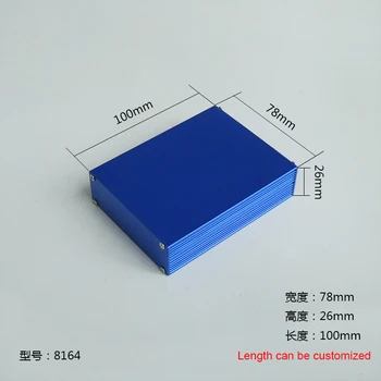 

1 piece Blue silver color aluminum housing case for electronics project case 26(H)x78(W)8164x100(L) mm