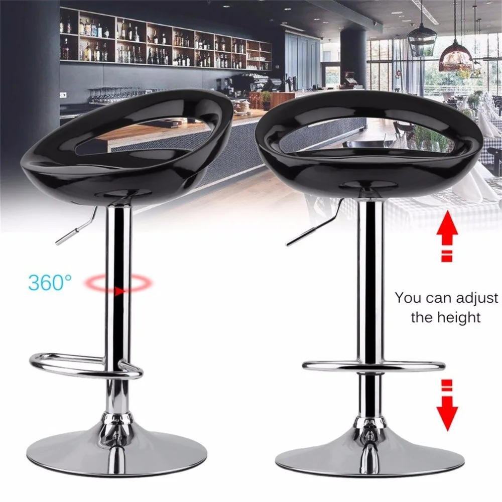 

New 1 Pair PU Leather Adjustable 360 Degree Swivel Gas Lift Mechanism Footrest Bar Stools Chair Bar Stools For Home Decoration