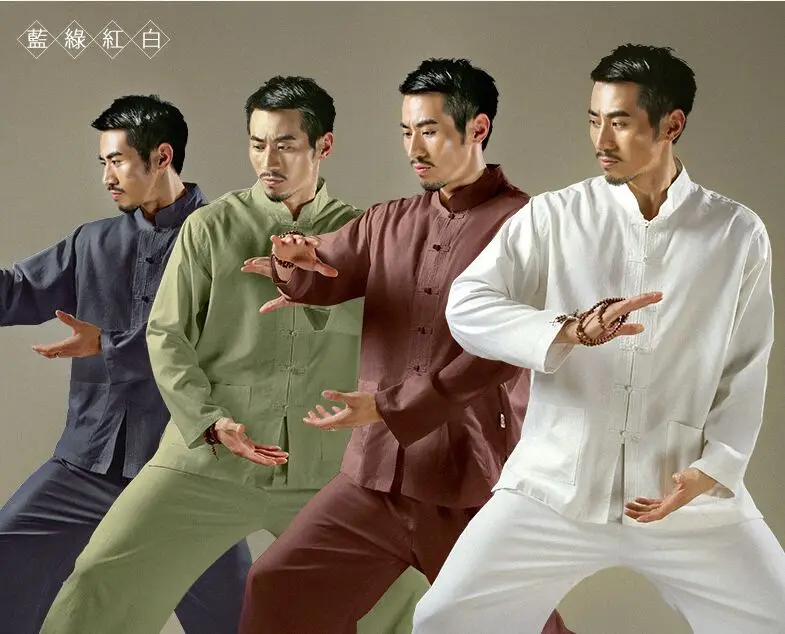 

Cotton and linen yoga clothes New health zen tai chi clothing man martial arts performance clothing