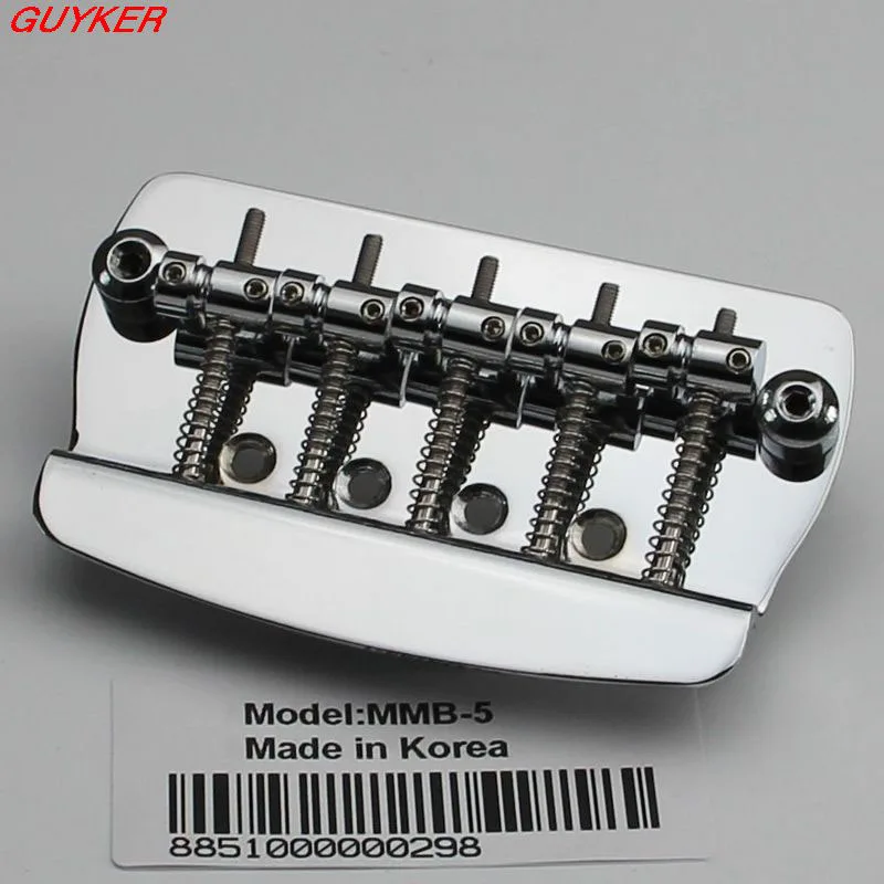 

5 String Hard Tail Fixed Bass Electric Guitar Bridge Chrome