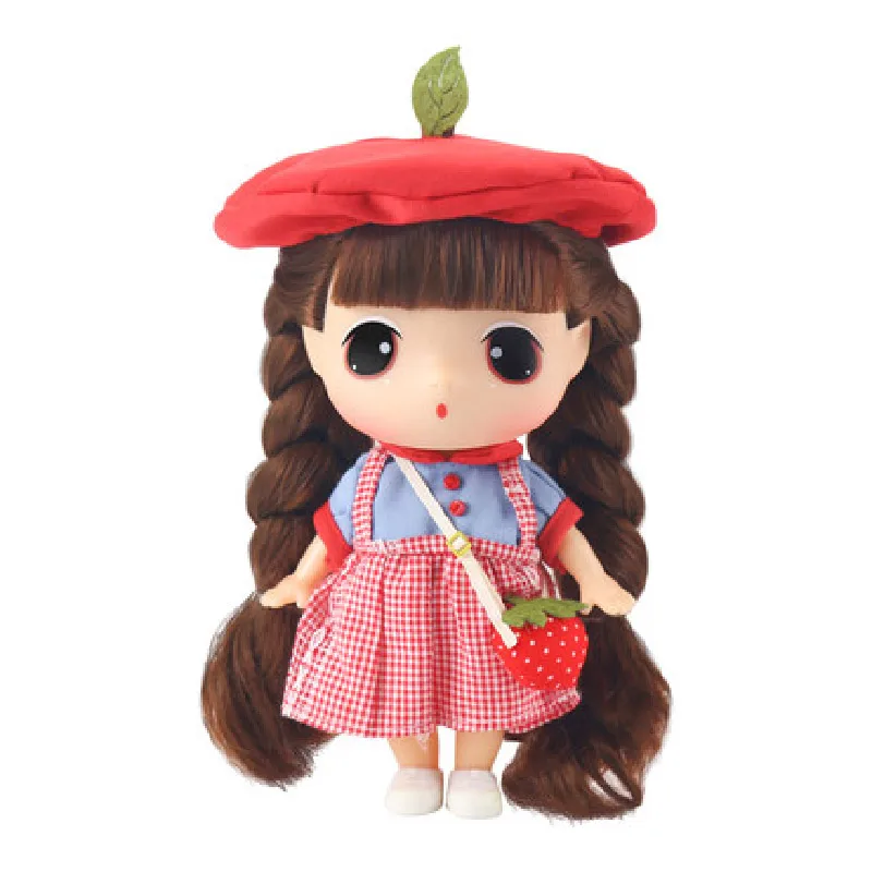 Ddung Broken Flower Skirt Pastoral Wind Doll Diy Dressing Gift Box Collection Girl Gift - Цвет: Strawberry