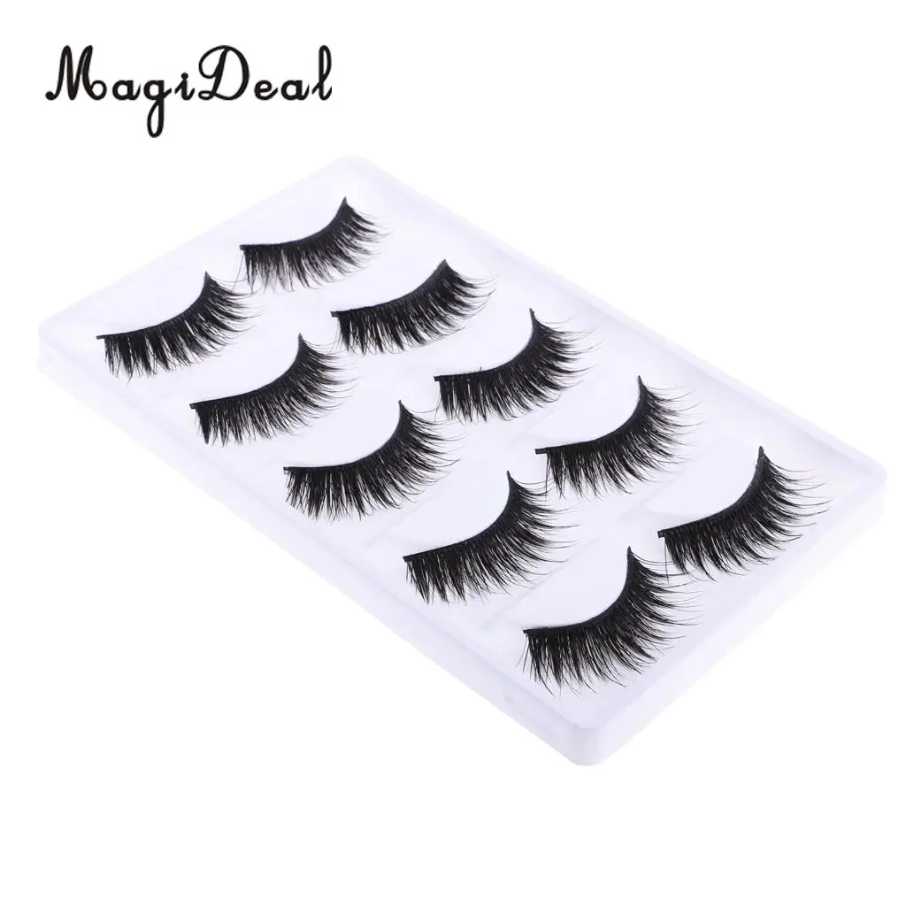 MagiDeal High Simulation 5Pairs Black Plastic Fake Eyelashes for 12 Inch Doll Make Up DIY Making & Repair Acc Children Girls Toy