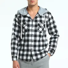 Капюшоном поступление Для мужчин рубашка с длинными рукавами Мужская одежда Рубашки для мальчиков бренд Повседневное модные Бизнес Стиль Рубашки для мальчиков хлопок