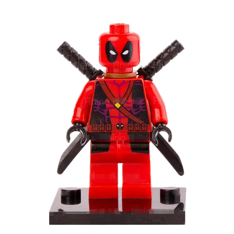 

Single Sale Red Deadpool Wade T. Wilson XH188 SUPER HEROES THE AVENGERS Assemble Minifig Model DIY Building Blocks Kids Toy Gift