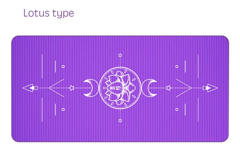 Коврик для йоги 1830x800x100 мм с рисунком лотоса, супер большой и толстый NBR Спортивный Коврик для пилатеса тренажерного зала с ремешком - Цвет: Lutos