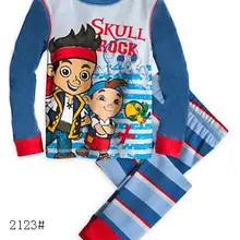Детские пижамы хлопковая одежда для сна для мальчиков Детская домашняя одежда для мальчиков с рисунком «Джейк и пираты» осенняя одежда для сна