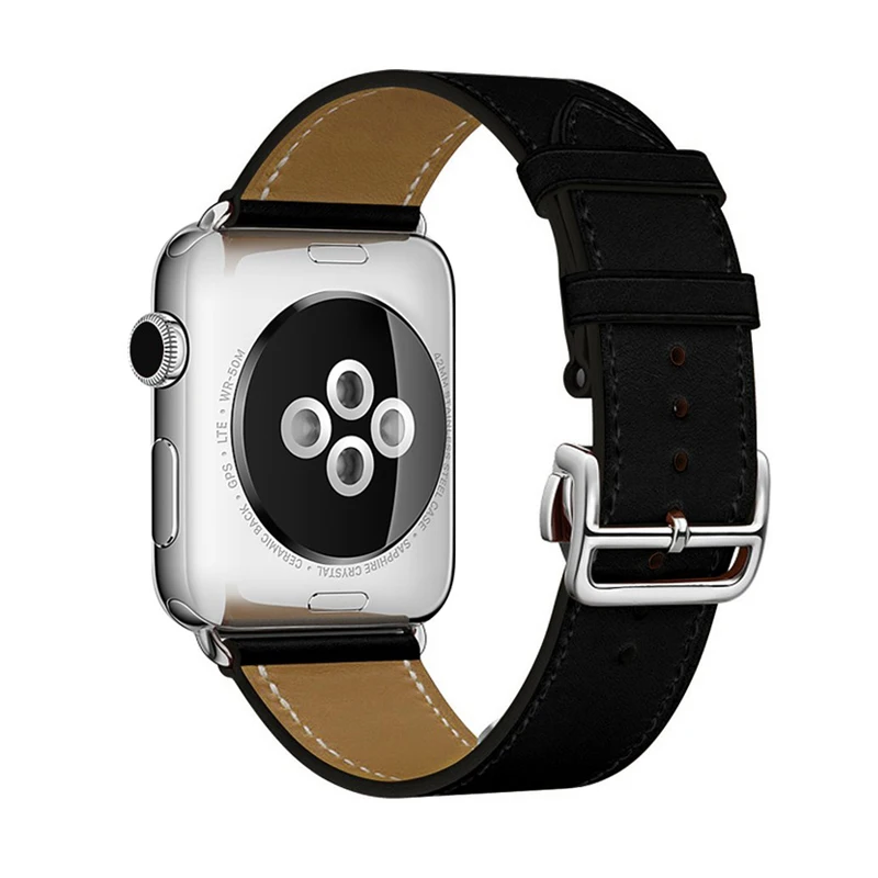 Развертываемая застежка ремешок для apple watch band 44 мм, 42 мм, 42 мм, 38 мм, версия наручных часов iwatch apple watch series 5/4/3/2/1 браслет из натуральной кожи
