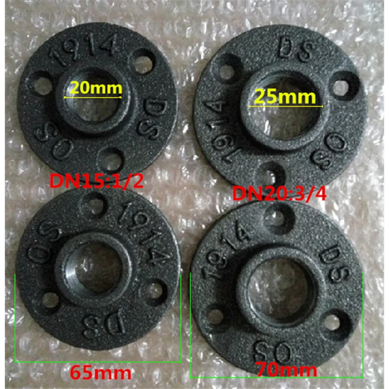 10pcs-Iron-Pipe-Fittings-Wall-Mount-Floor-Antique-DN15-Flange-Piece-Hardware-Tool-cast-iron-flanges (4)