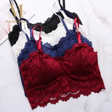Сексуальный цветочный кружевной бюстгальтер без косточек с эффектом пуш-ап, женское нижнее белье, бюстгальтер на ультра бретелях с подкладкой, бесшовный бюстгальтер с вкладышами