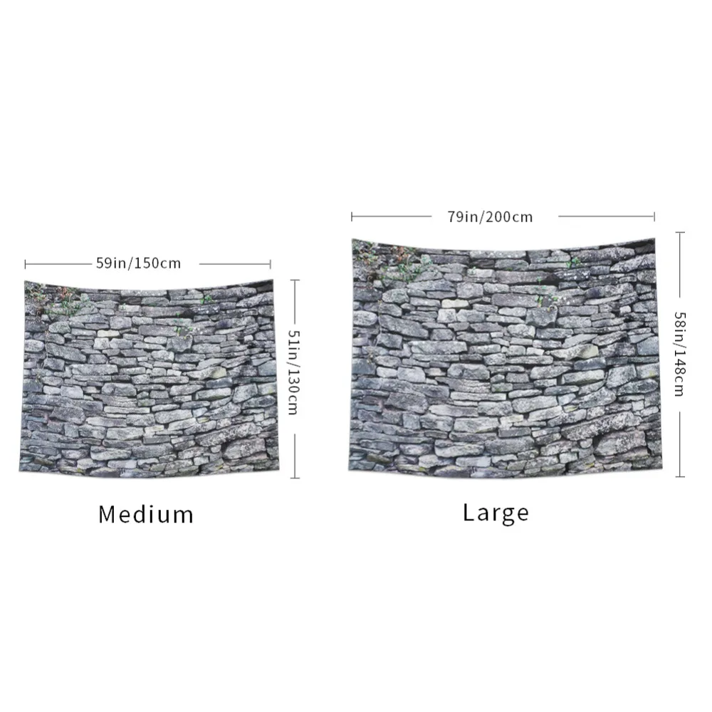 Dremisland винтажный серый кирпич стена камень гобелен полиэстер ткань кирпичная стена тематический гобелен на стену для спальни общежития