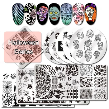

BORN PRETTY 1Pc Halloween Series Celebration Nail Stamping Plate Stamp Template Nail Art Image Plate