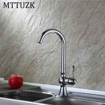 

MTTUZK brushed nickel kitchen faucet basin faucet single handle hot&cold mixer tap deck mounted torneira crane free shipping