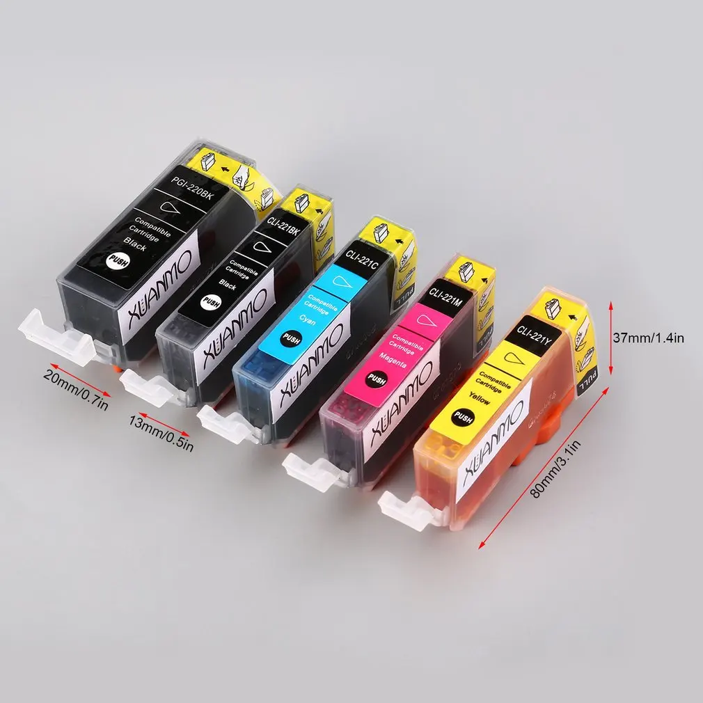 Xuanmo 20PK Pgi 220 Cli 221 Mp568 Mp620 Mp628 C M Y Совместимый чернильный картридж для принтера Canon