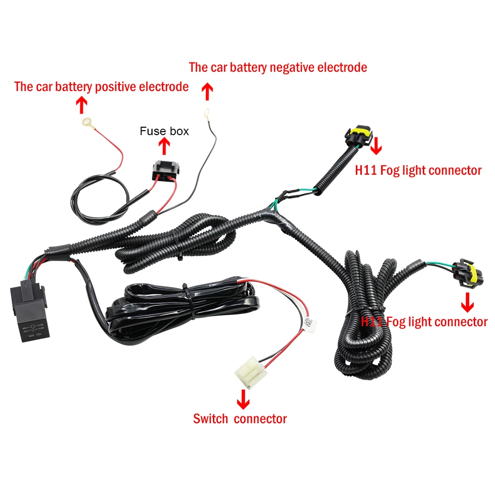 Cawanerl H11 Fog Light Harness Wiring Socket Wire+ Switch with LED indicator AT Relay For Suzuki Grand Vitara Swift Jimny Ignis