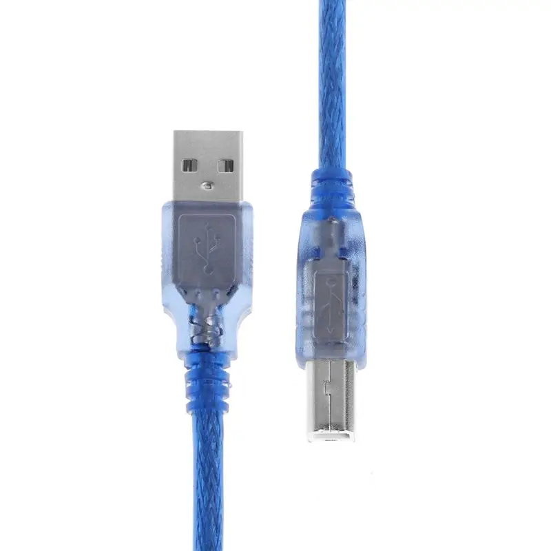 Высокоскоростной прозрачный синий usb-накопитель 2,0 кабель для принтера тип A папа-Тип B папа двойное экранирование для 0,3 м, 1 м, 1,5 м, 3 м T3LB