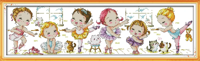 

A Ballet School Counted 11CT 14CT 18CT DMC color Cross Stitch DIY Cross Stitch Kits Embroidery for Home Decor Needlework plus