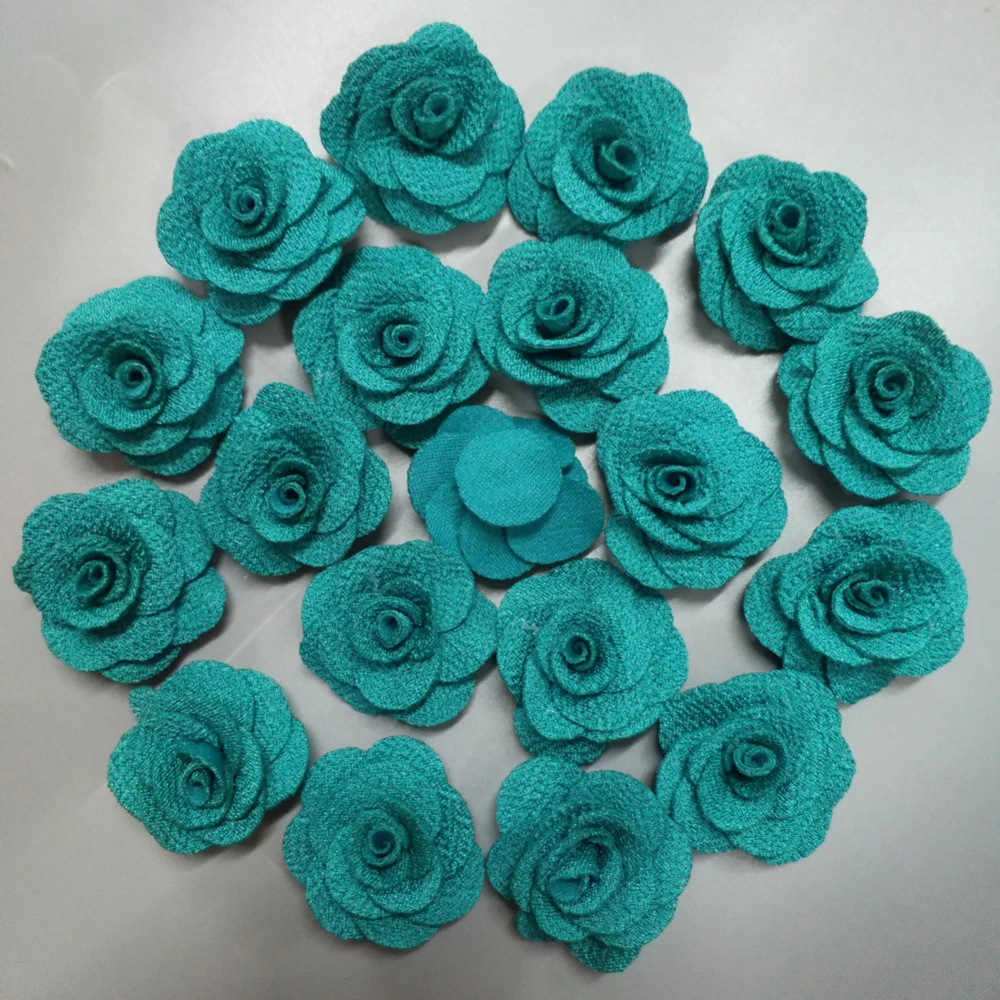 pieces Bag Peacock Blue Rose Handmade 3 5cm Fabric Rose Cotton Cloth Flowers Hand Diy Wedding Bouquet Bride Flower Accessories Artificial Dried Flowers Aliexpress
