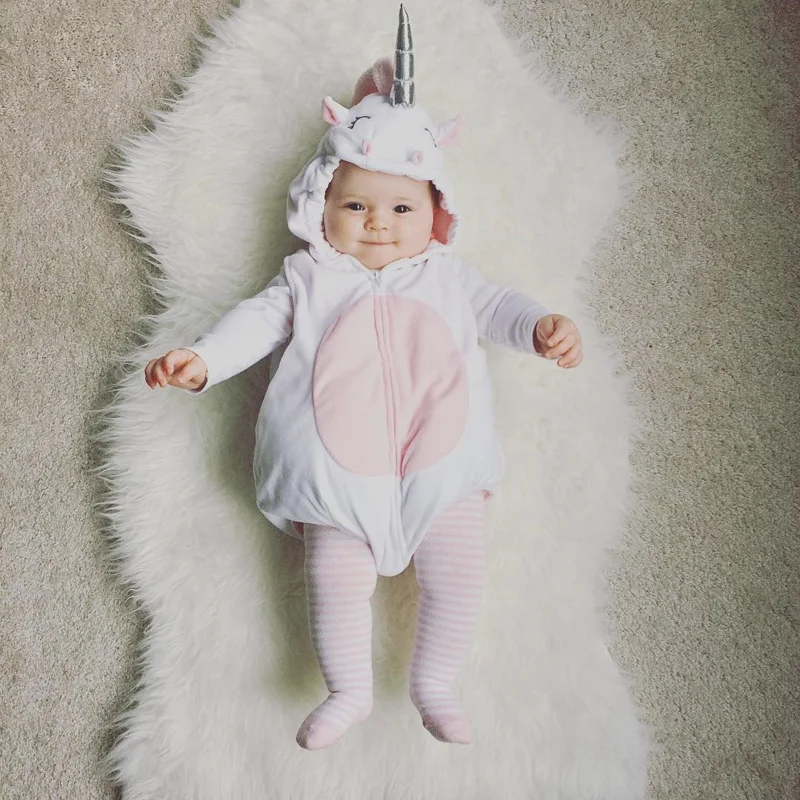 Комбинезон для новорожденных с объемным единорогом; комбинезон для девочек; комбинезон на молнии; джемпер; одежда с капюшоном для новорожденных; реквизит для фотосъемки