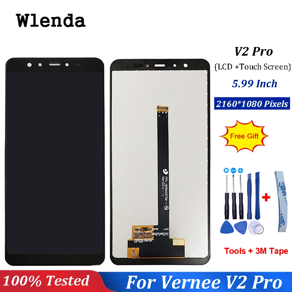 Для Vernee V2 Pro ЖК дисплей + фотография для 100% работает хорошо|Экраны мобильных