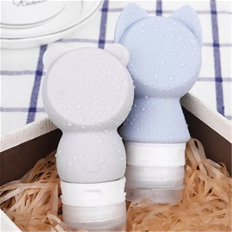 

1pcs 60ml Silicone Cartoon Refillable Portable Mini Travel Packing Bottle Press for Lotion Shampoo Bath Container