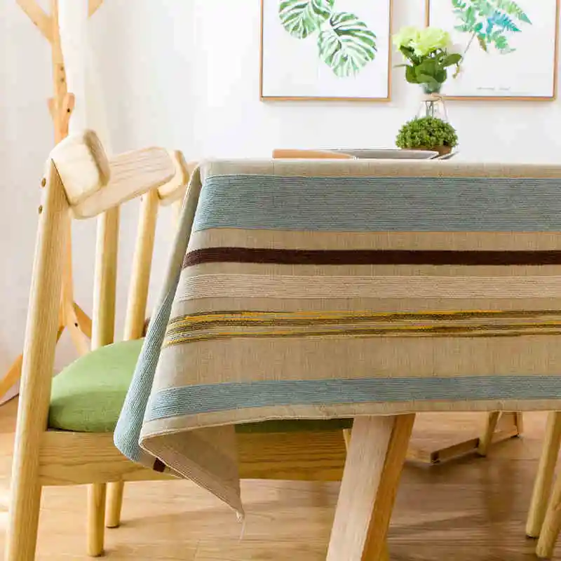 

Simple and modern striped table cloth art living room coffee table cloth hotel restaurant Idyllic rectangular