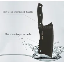 Envío Gratis Negro de Acero de Tungsteno de Cocina Cocinero Chuleta cuchillo de Hueso y Carne de Corte Dual-puse antiadherente Cuchillo Rebanador vegetales Cuchillo de la Cuchilla