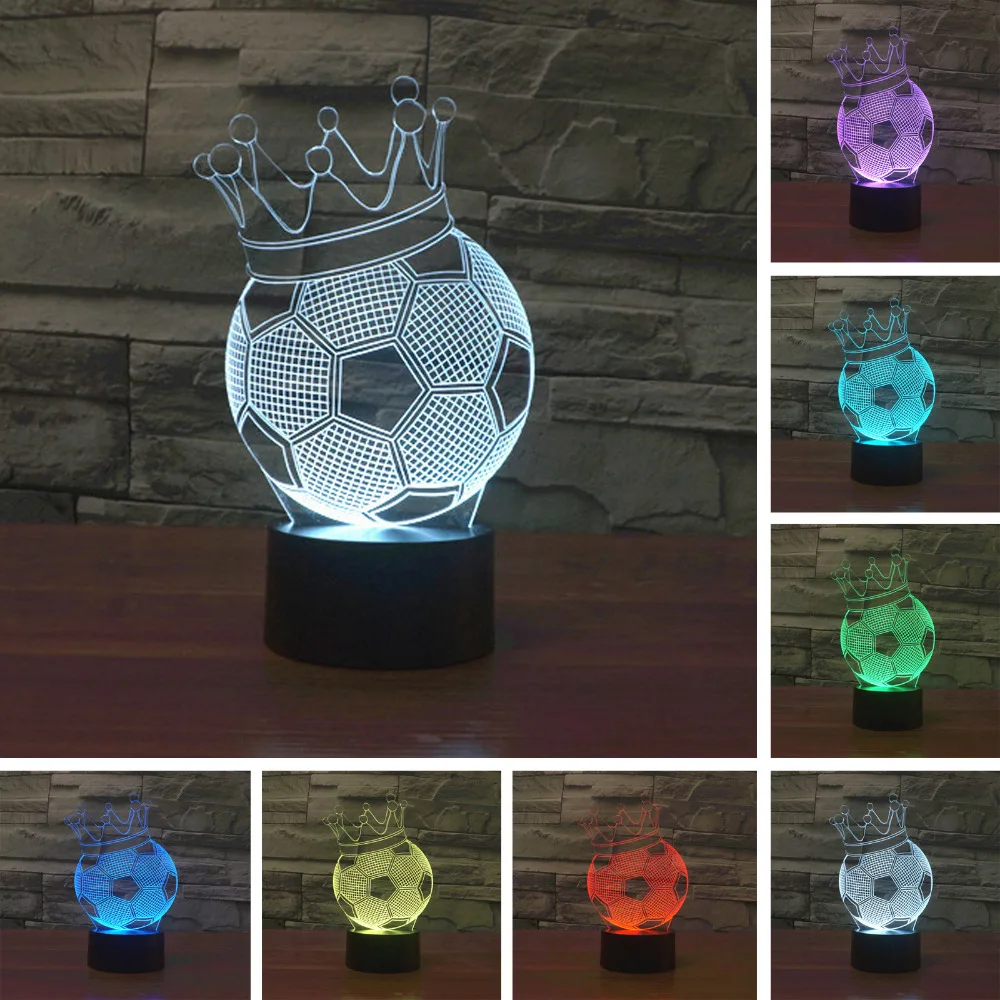 ᗖТворческий 3D иллюзия Лампа • LED LED ночные огни футбол ...
