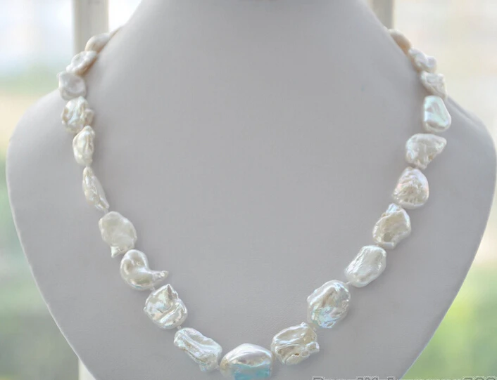 

FREE shipping>>>>Z5420 NATURAL 21" 20mm NATURE white DENS keshi REBORN pearl necklace new