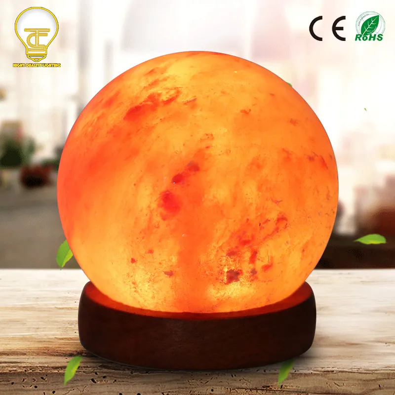salt lamp wooden base