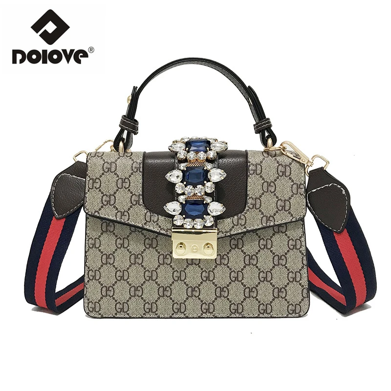 

DOLOVE Fashionable New Style Women's Bags 2018, Leopard Print Messenger Bag, Single-shoulder Slanted Cross Chain Handbag
