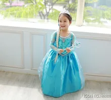 Hot Sell Elsa Anaa Girls Princess Children Dress Party Fantasia Vestidos Infants Dresses Summer Baby Kids Custom Dresses Brazil