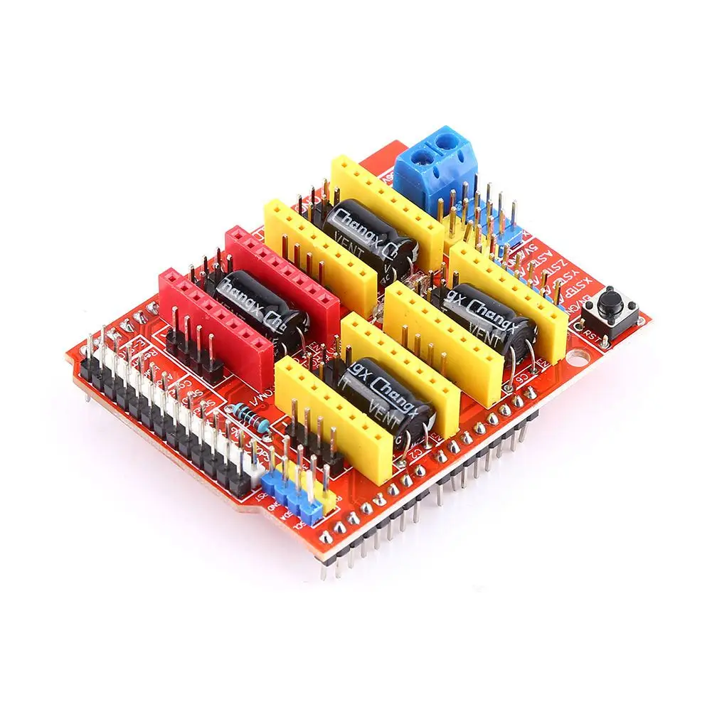 

New Style 3D CNC Shield Board for UNO R3 + 4Pcs A4988 Stepper Motor Driver For Arduino 3D Printer PC+ metal